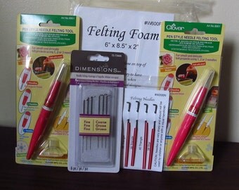 Felting Tools, Block, Needles, New and Unused, Felting Kit