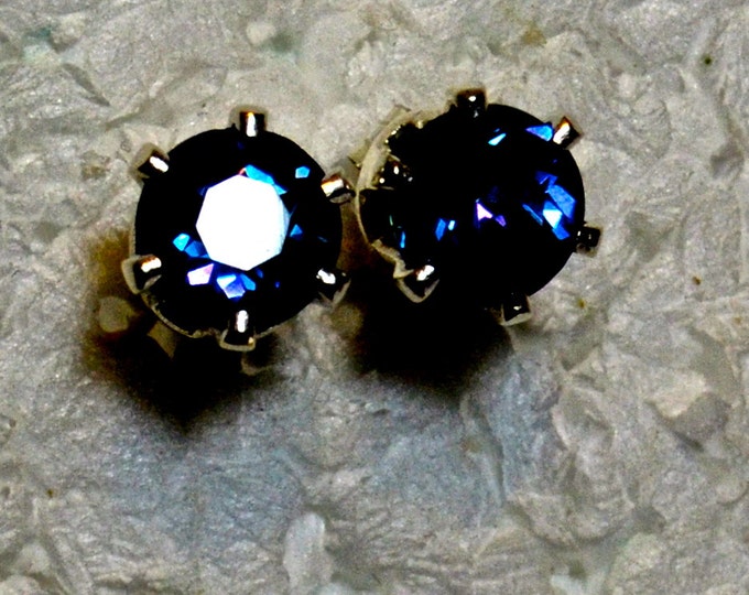 Mystic Topaz Studs, 6mm Round, Natural, Set in Sterling Silver E973