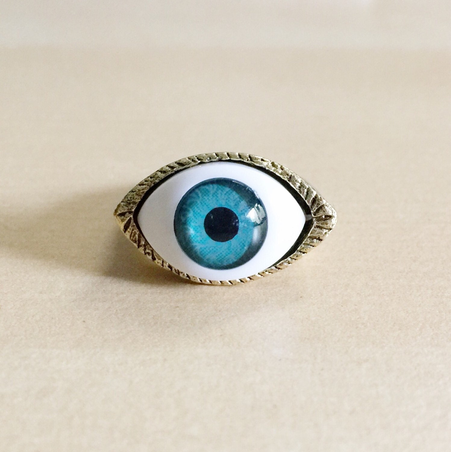 evil eye glass ring