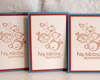 Fish Valentines Card Set, Valentine Cards for Boys, Valentine Cards for Girls, Classroom Valentine Cards, Valentines for School