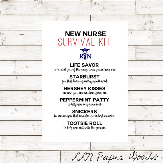 New Nurse Survival Kit 5x7 Instant Download by llnpapergoods