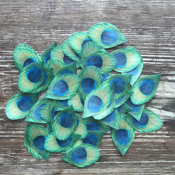Download 33 Edible Peacock Feathers YOU CUT OUT on Edible Wafer Paper