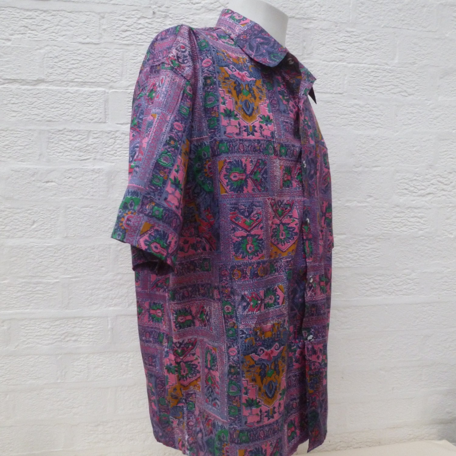 purple silk shirt men's