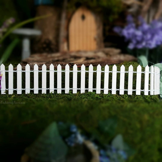 Miniature Fairy Garden White Picket Fence Miniature White