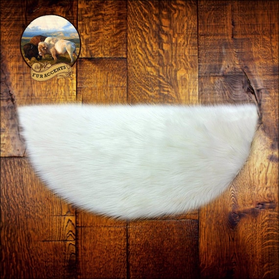 White Shag Sheepskin Rug Classic Half Round Accent by FurAccents