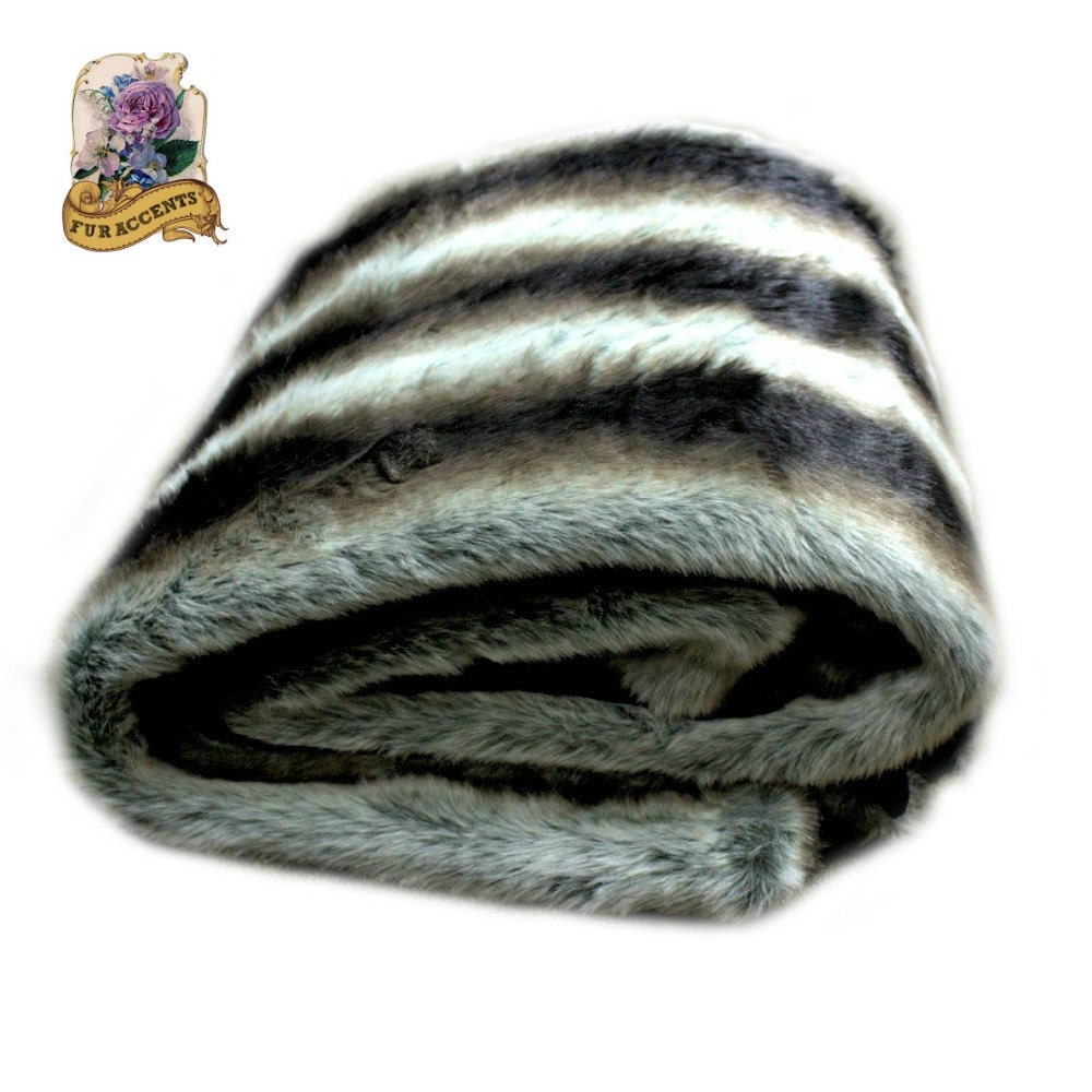 Plush Faux Chinchilla Fur Throw Blanket with Minky by FurAccents