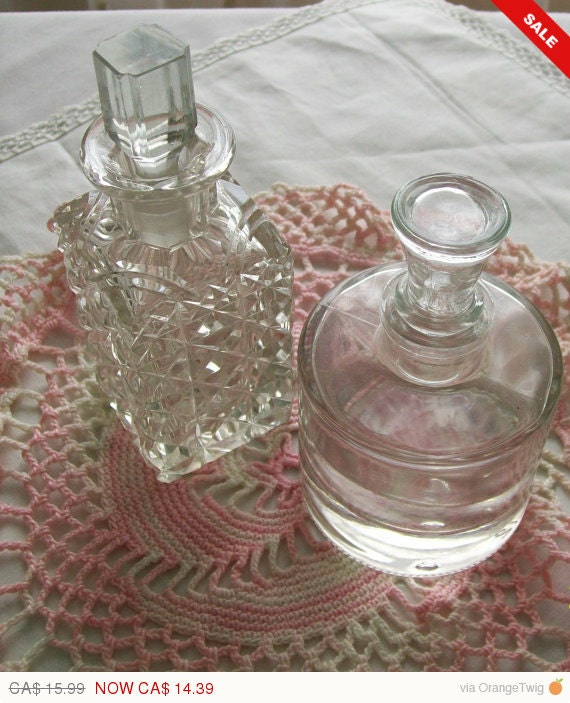 Vintage glass perfume bottle decanters glass by NewtoUVintage