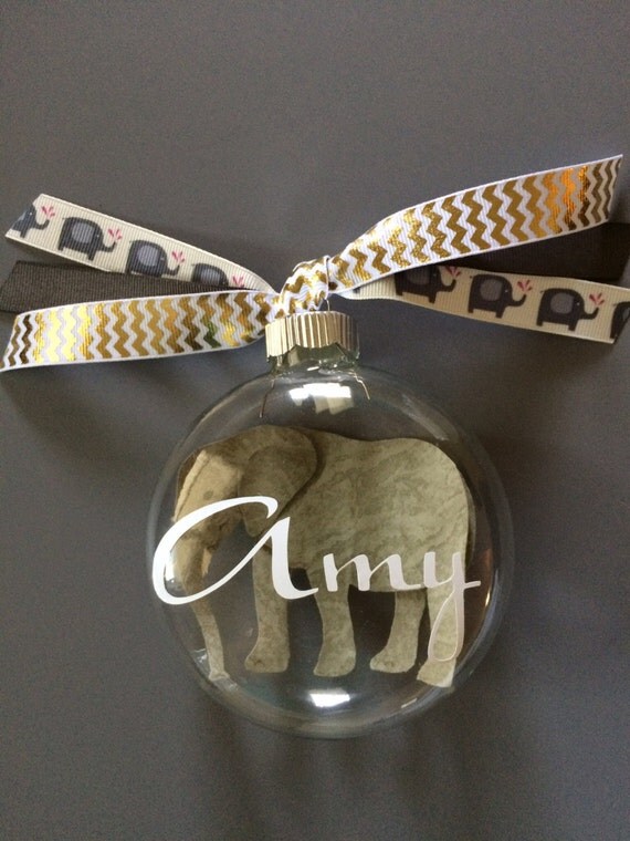 Personalized Elephant OrnamentAnimal OrnamentPersonalized