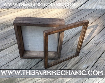 DEEP Shadow Box - 12x12 Shadow Box Frame, 3 inches Deep, Rustic Wood