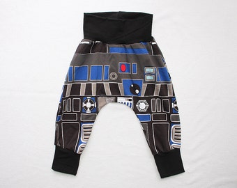 Baby Boy Harem Pants 0-24mos 2T-6 Star Wars R2D2 Outfit Baby Star Wars Robot Harem Pants Toddler Robot Costume Infant Star Wars pants Outfit