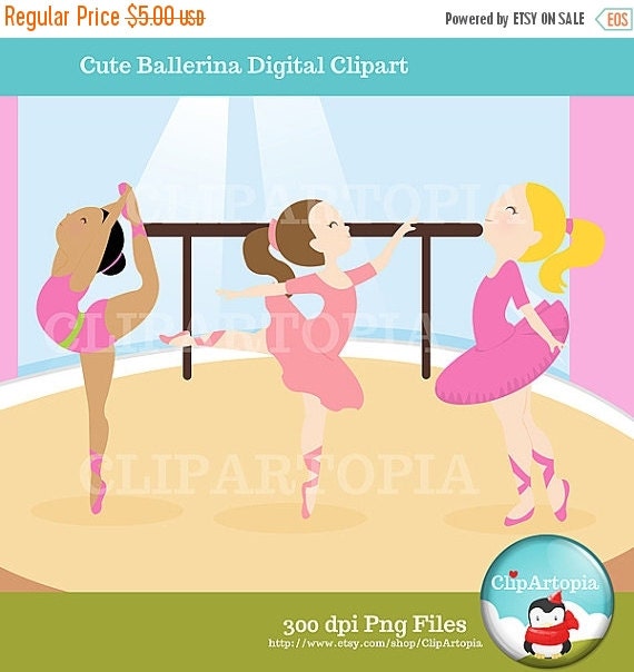 50% OFF SALE Cute Ballerina Digital Clipart Il_570xn