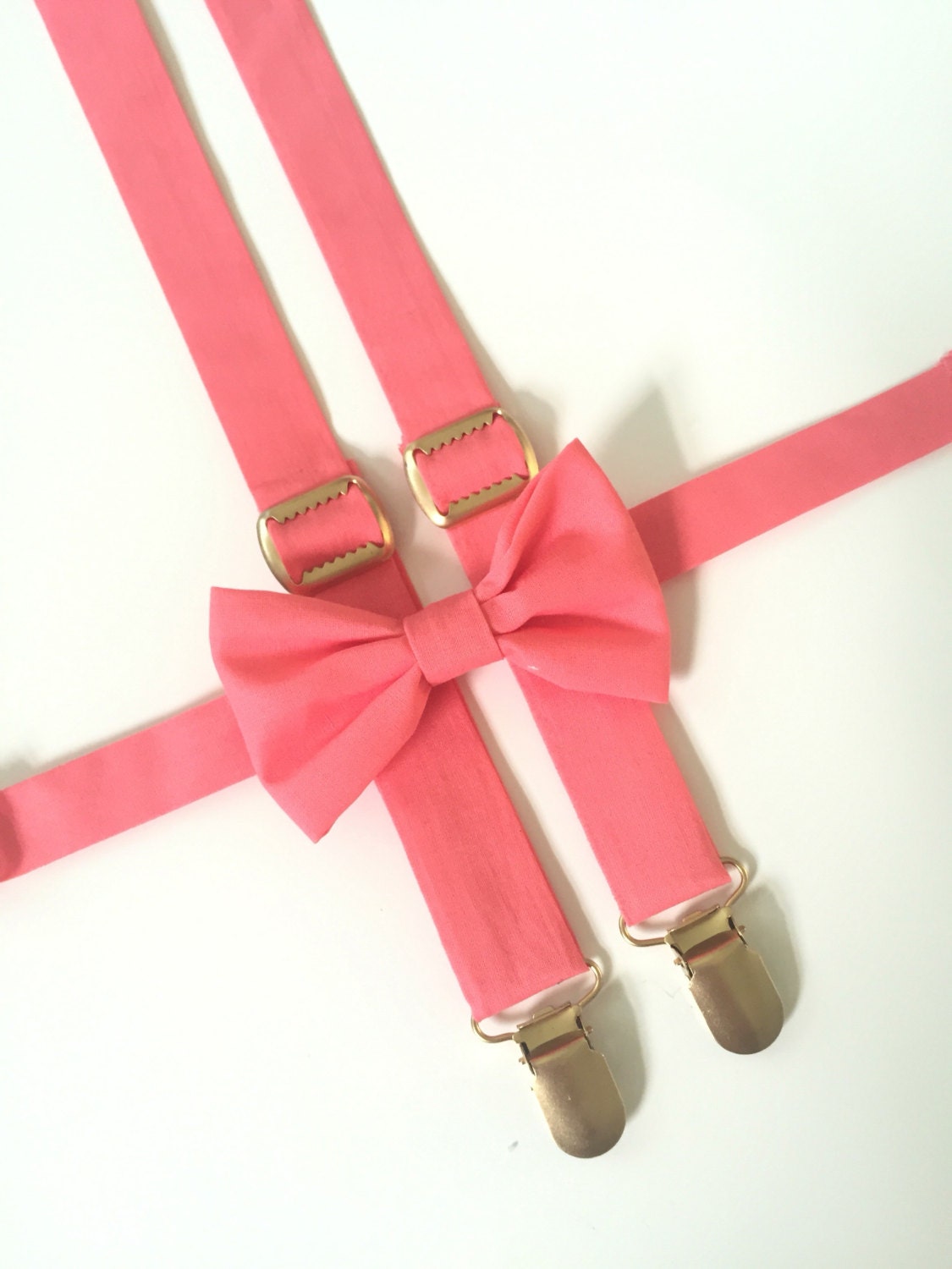 Coral Suspenders and bow tie Coral Kids Suspenders