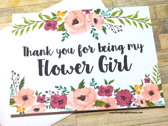 Thank You for Being my Flower Girl Card Flower by DesigningMoments
