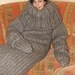 To order !!! 12 kg gigantic monster chunky turtleneck knitting sleeping bag hand knitted 100% merino ore gotland sheep wool