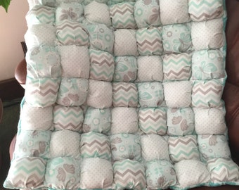 Baby Tummy Time Puffy Quilt boy