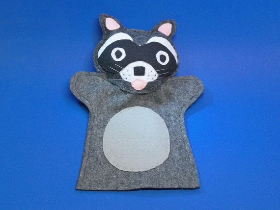 raccoon hand puppet