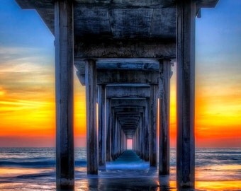 Beach Photography Ocean Photography Nautical Picture San Diego Art Pier Large Wall Art Living Room Decor Landscape Photography Office Decor