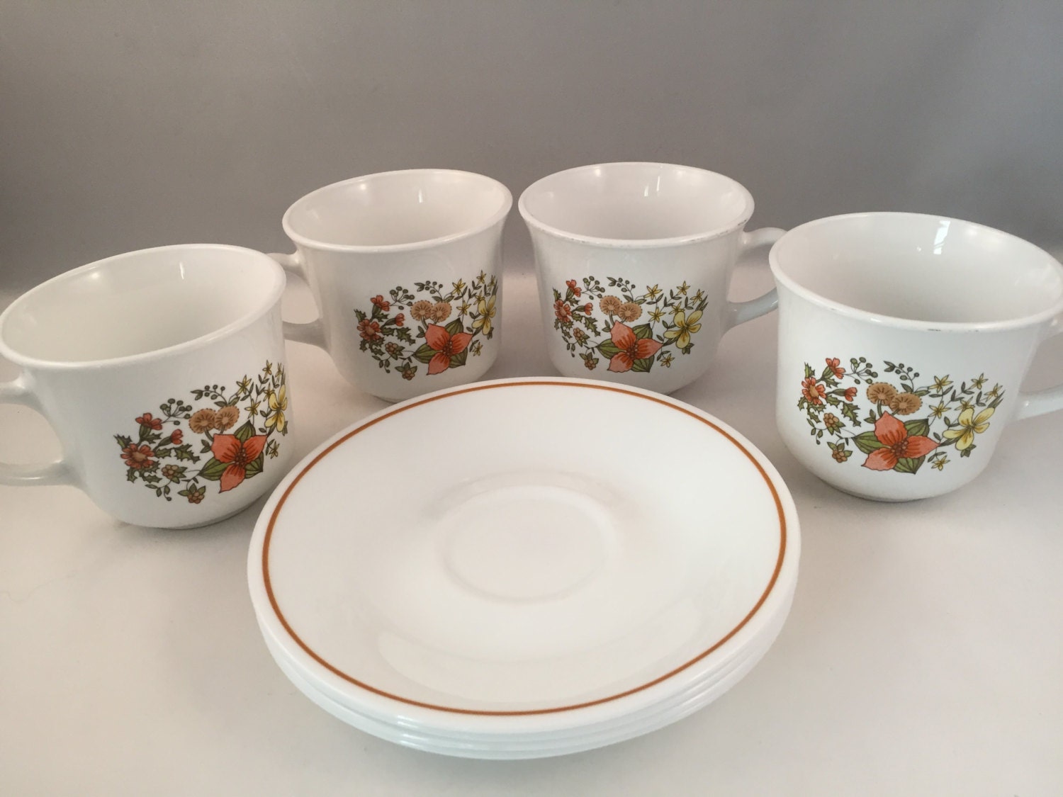 corelle cup and saucer set