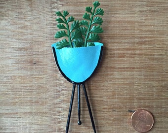 Blue Bullet Planter pin/brooch