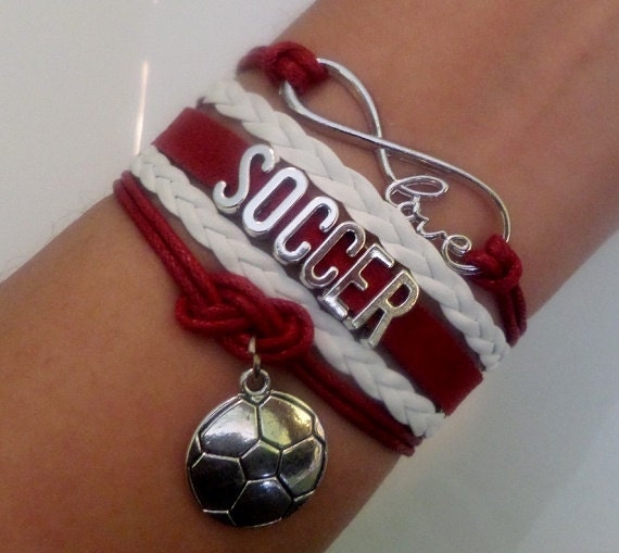 Soccer bracelet soccer player Infinity love bracelet socer