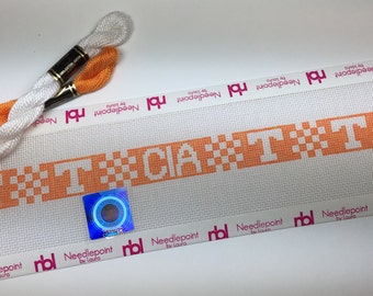 University of Tennessee Needlepoint Dog Collar Canvas, officially licensed, includes thread and FREE SHIPPING