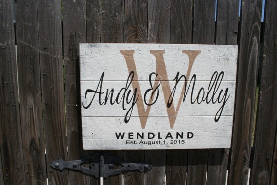 Name Sign Custom Sign Pallet Sign Initial Monogram Sign