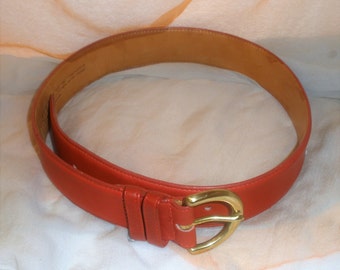 Vintage Signed Belt / Coach Belt / Red Belt / Unused Conditions