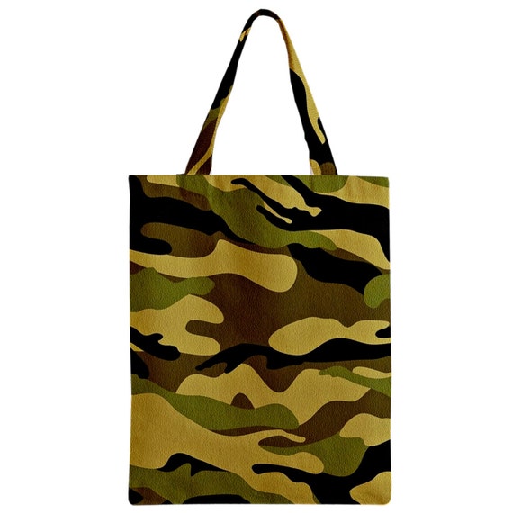 Camo Tote Bag Large Canvas Tote Bag With zipper by AlternateStyle