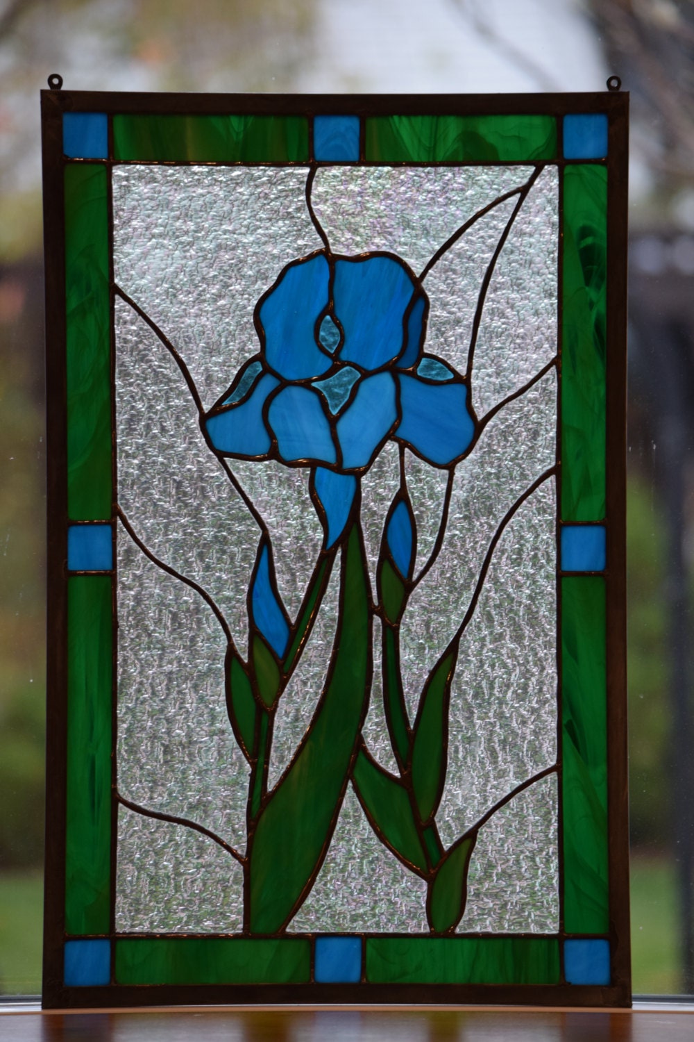 Iris Stained Glass Window Blue Iris Traditional Stained Glass