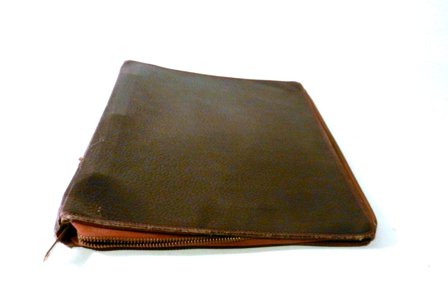 Vintage Leather Binder w/ Zipper