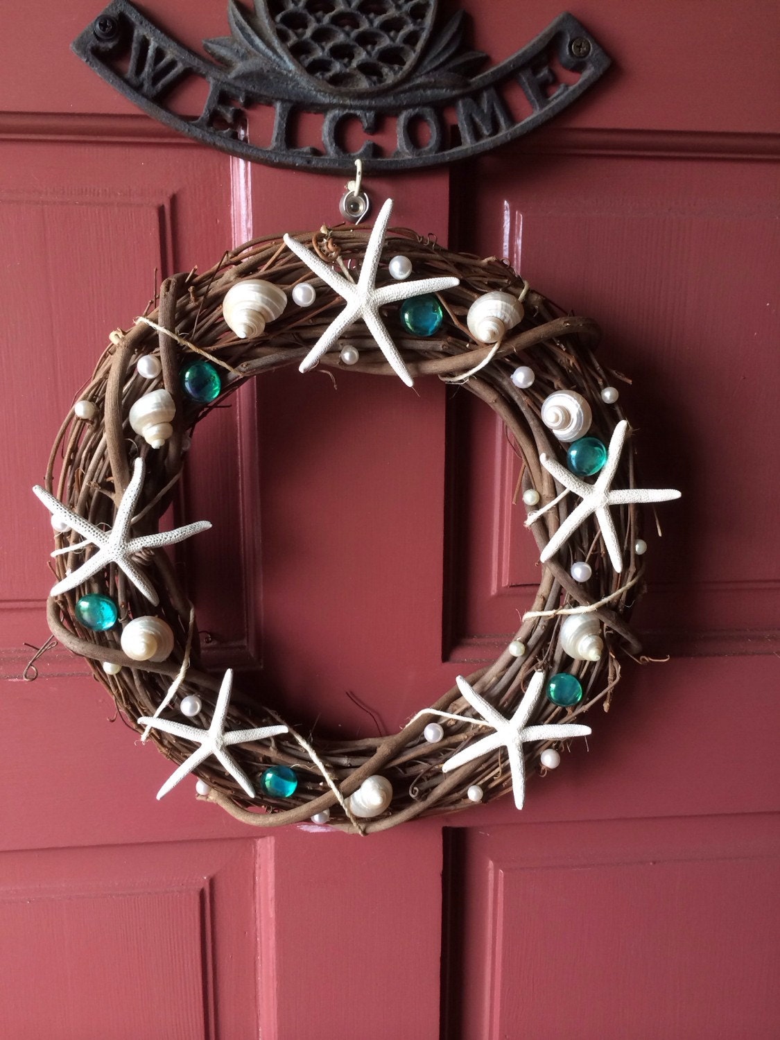 White Starfish Chistmas Wreath