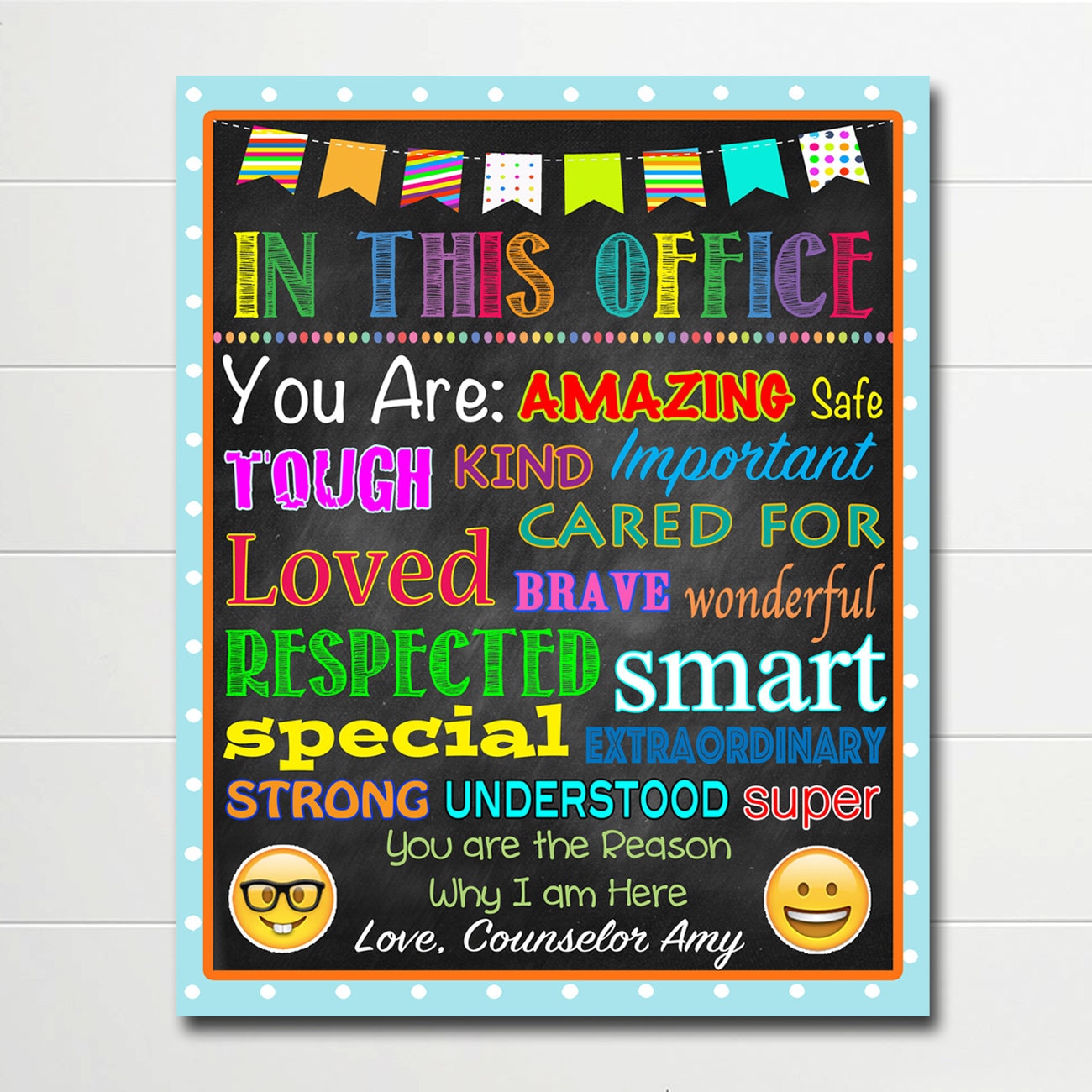 PERSONALIZED School Counselor Poster Child Therapist Decor