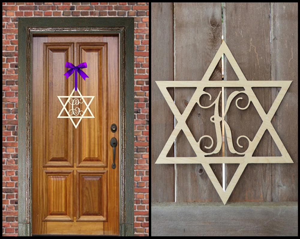 Door Décor Wood Star of David Door Hanger Hanukkah by slinkslinks