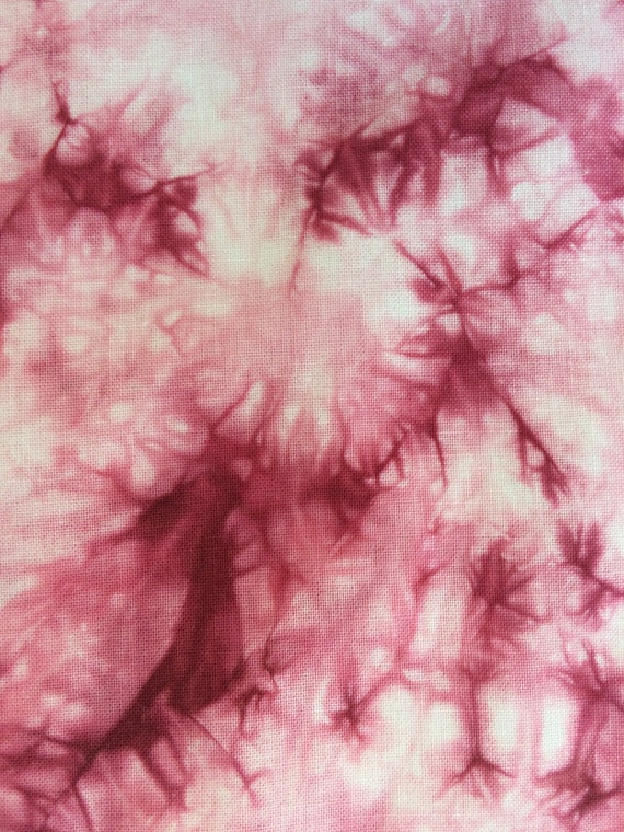 Shibori Tie Dye Fabric Cranberry Red and White by CapeCodShibori