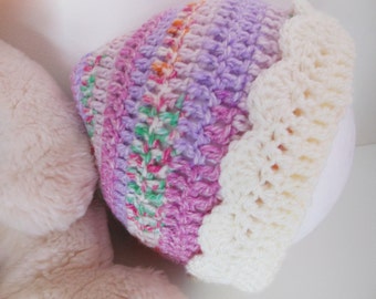 Crochet baby hats for girls, crochet toddler hat, girls beanie, pink baby crochet hat, handmade UK, infant hat, baby shower gift