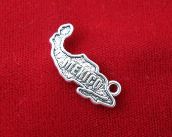 BULK! 15pc "Mexico" charms in silver style (BC800B)