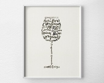 Wine Print, Wine Poster, Wine Art, Kitchen Decor, Kitchen Art, Kitchen Poster, Wine Decor, Wine Lover Gift, Wine Wall Art, 0442