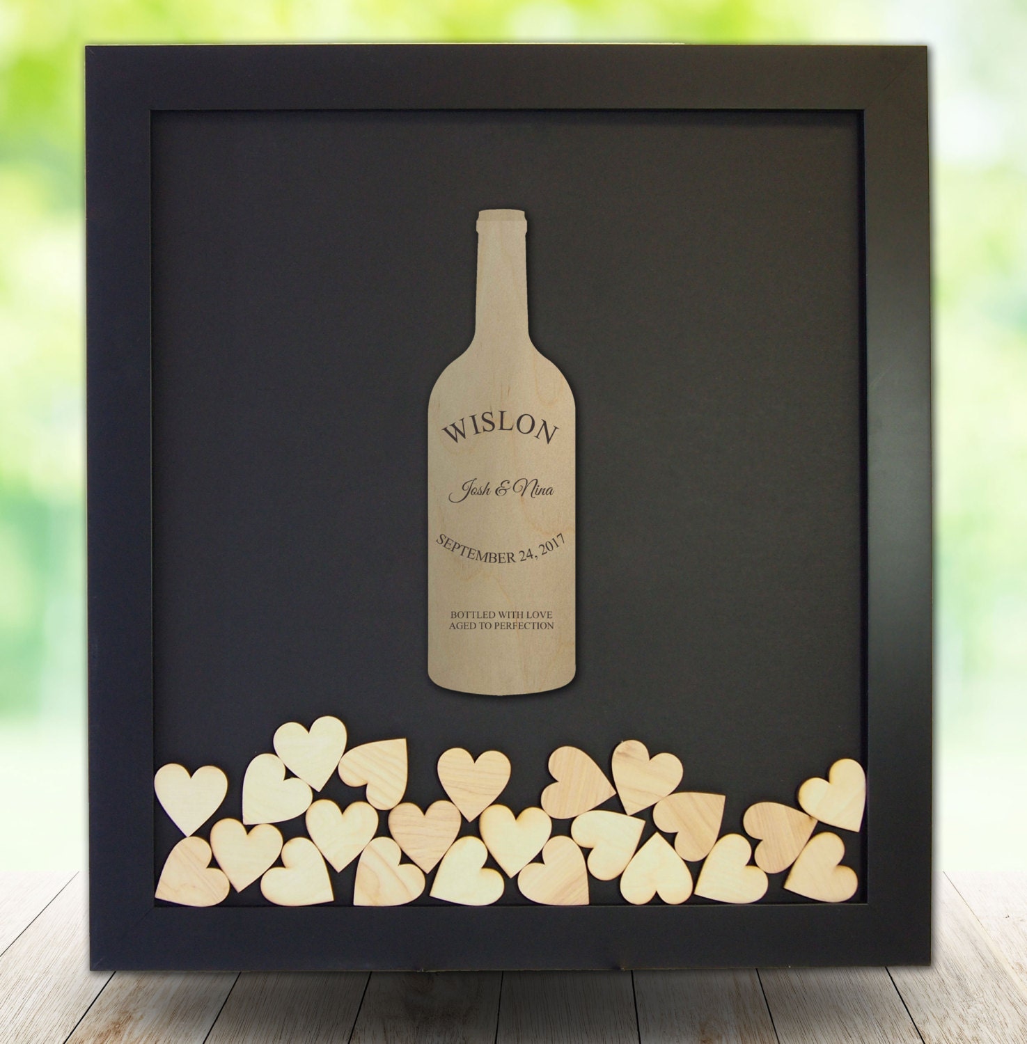 Wine Theme Wedding Wine Themed Wedding Vineyard Guest Book Bottle Guestbook Drop Top Heart Register Shadow Box Personalized