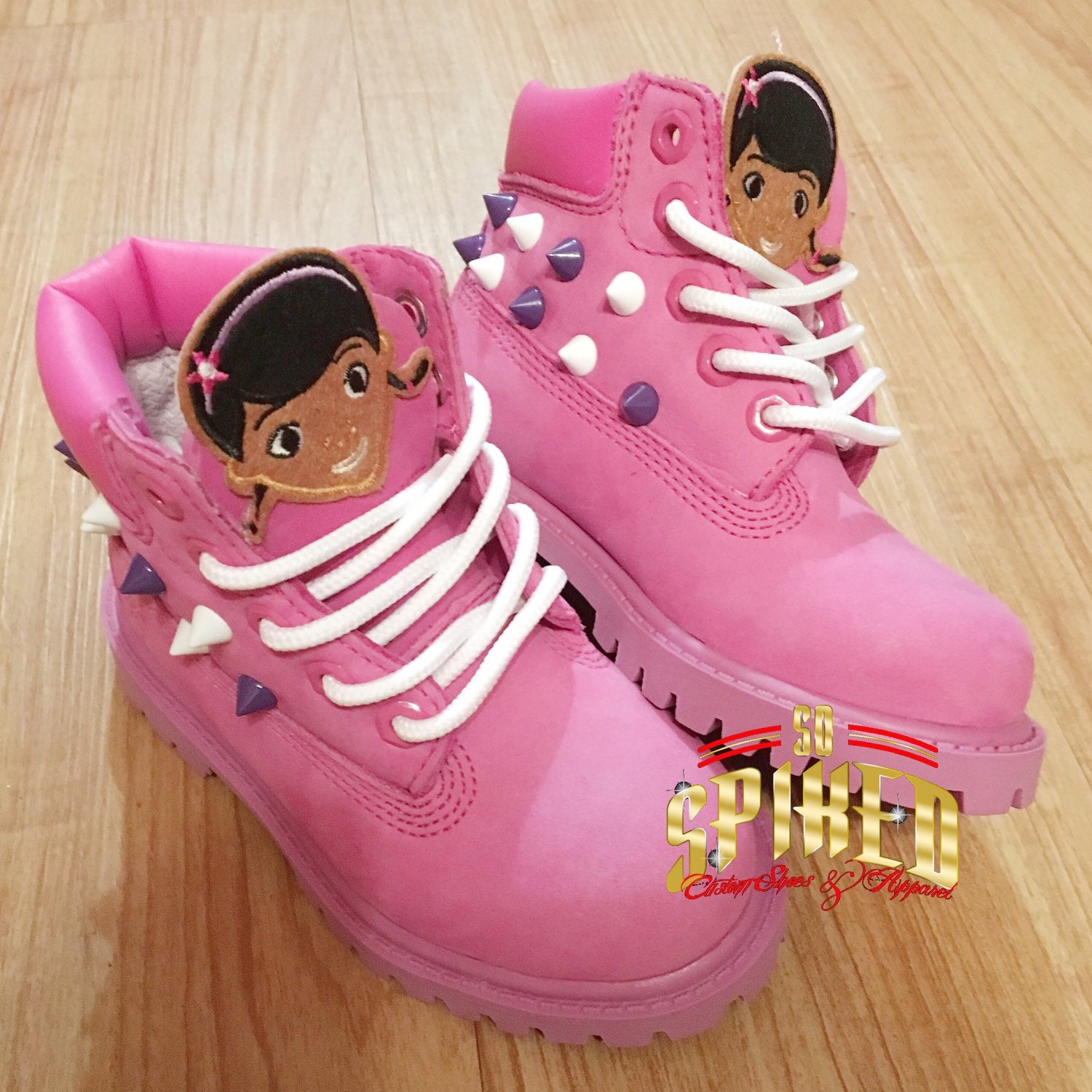 baby pink timbs