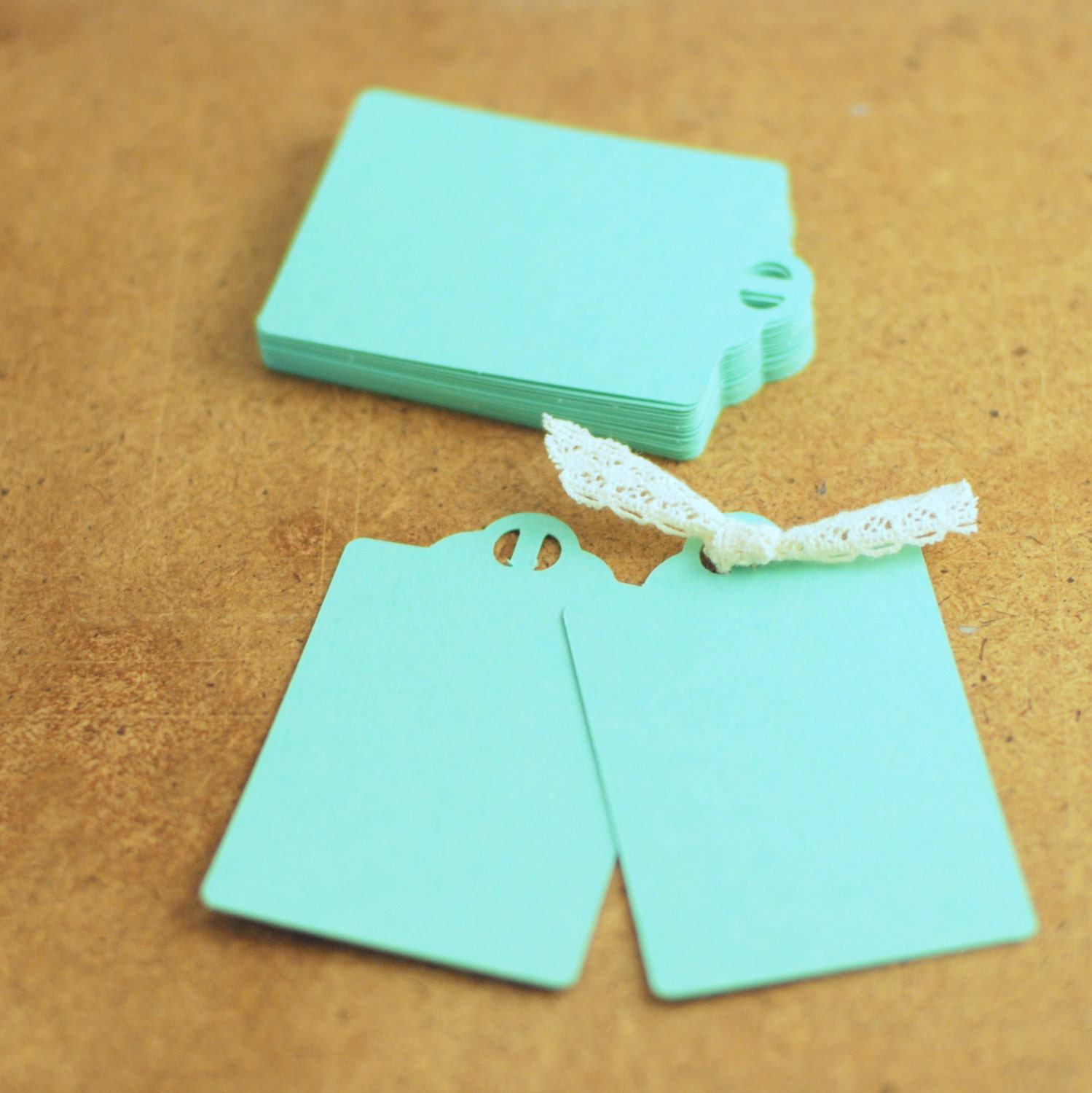 Gift tags earring cards blank mint cardstock paper with holes