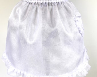 Ladies entertainment white half apron - Snow Drops