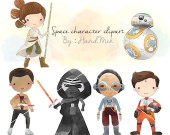Space character clipart set 2 ,Star Wars clipart, Superhero Clipart PNG file-300 dpi