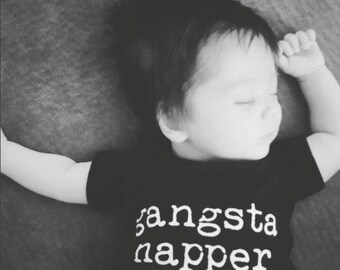 Baby Boy Onesie. Gangsta Napper Onesie, Funny Onesie, Napping Onesie, Love to nap onesie, Gangster onesie, gangsta onesie, 6m 12m 18m