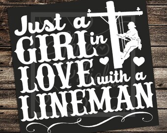 Just a Girl in Love with a Lineman SVG, JPG, PNG, Studio.3 -Silhouette, Cameo, Portrait, Cricut, Cut File, Pole, Love