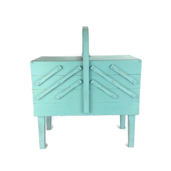 SEWING BOX Accordion Sewing Box Knitting Basket Vintage