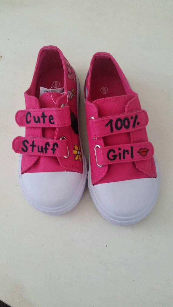 Girly Girl hand painted shoes by MakahiloMade on Etsy