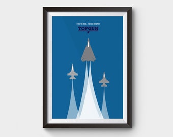 TOP GUN - movie poster 12x16" art, print, film, top gun print, iceman, goose, minimalist movie print, tom cruise, airplane print,