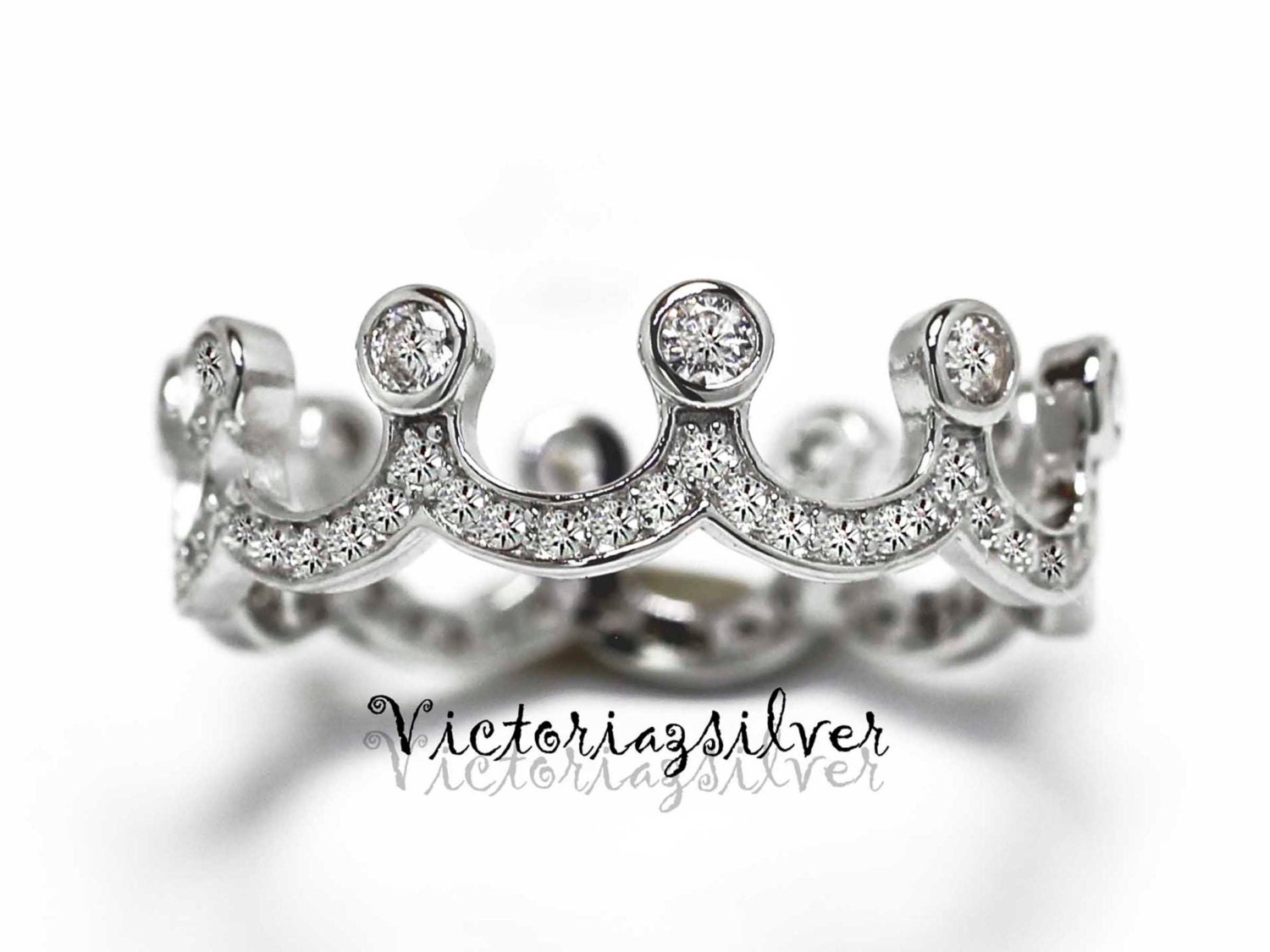 925 Sterling Silver Crown RingCZ Crown RingWedding and