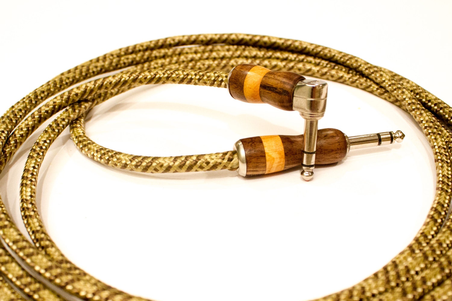 Guitar Cable Exotic Wood & Tweed Cord Handmade custom made