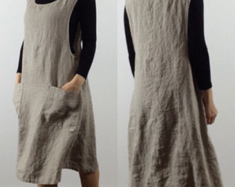 Linen Jumper Dress / Apron Dress